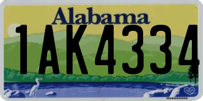 AL license plate 1AK4334