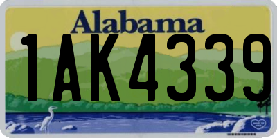 AL license plate 1AK4339