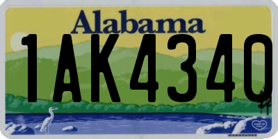 AL license plate 1AK4340