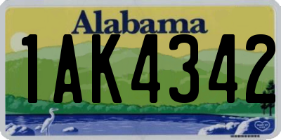 AL license plate 1AK4342