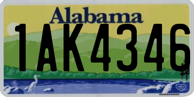 AL license plate 1AK4346