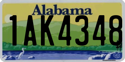 AL license plate 1AK4348