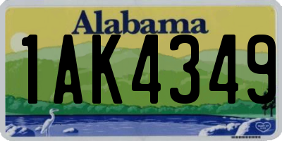 AL license plate 1AK4349