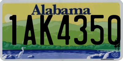 AL license plate 1AK4350