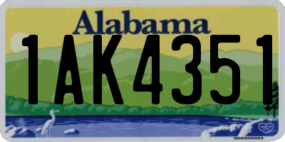 AL license plate 1AK4351