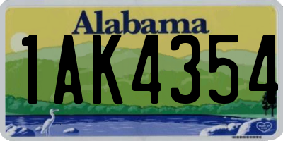 AL license plate 1AK4354