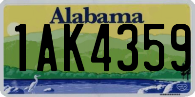 AL license plate 1AK4359