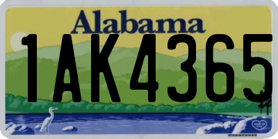 AL license plate 1AK4365