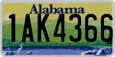AL license plate 1AK4366