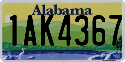 AL license plate 1AK4367