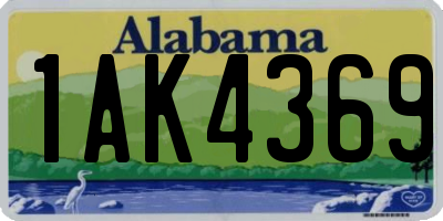 AL license plate 1AK4369