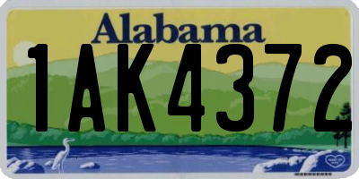 AL license plate 1AK4372