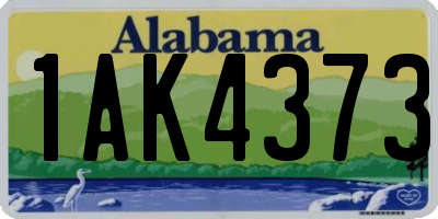 AL license plate 1AK4373