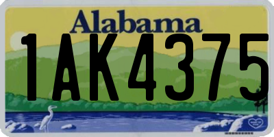 AL license plate 1AK4375