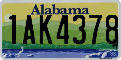 AL license plate 1AK4378
