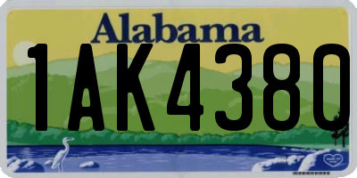 AL license plate 1AK4380