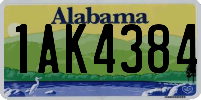 AL license plate 1AK4384