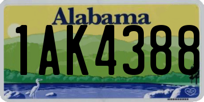 AL license plate 1AK4388
