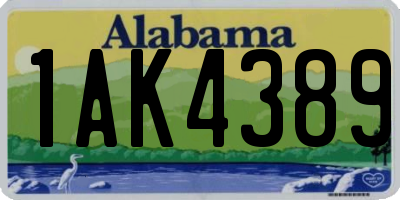 AL license plate 1AK4389