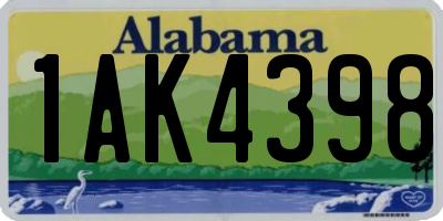 AL license plate 1AK4398