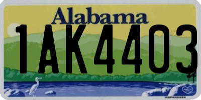 AL license plate 1AK4403