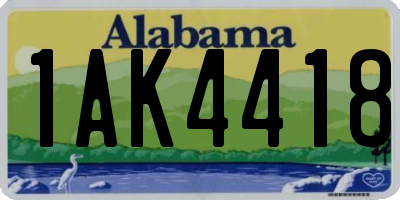 AL license plate 1AK4418