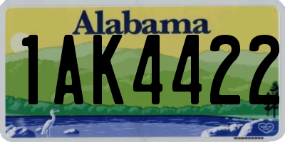 AL license plate 1AK4422