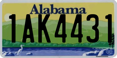 AL license plate 1AK4431