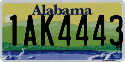 AL license plate 1AK4443
