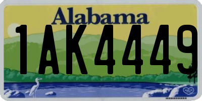 AL license plate 1AK4449
