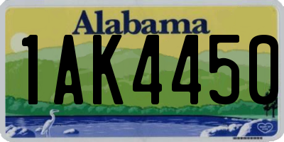 AL license plate 1AK4450