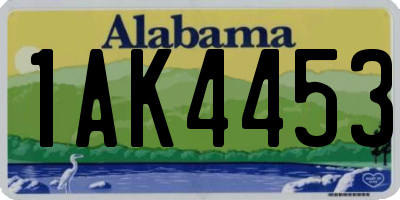 AL license plate 1AK4453