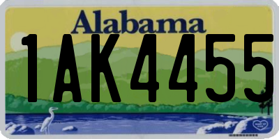 AL license plate 1AK4455