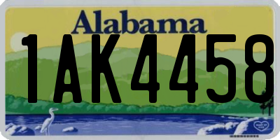 AL license plate 1AK4458