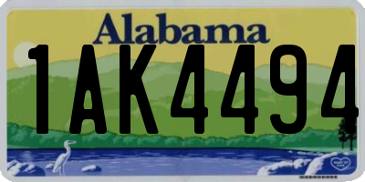 AL license plate 1AK4494