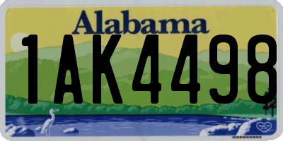 AL license plate 1AK4498
