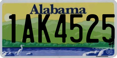 AL license plate 1AK4525