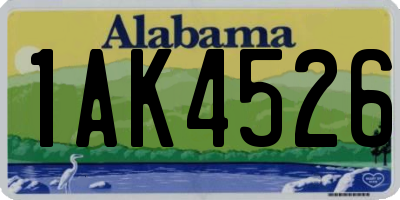 AL license plate 1AK4526