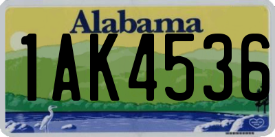 AL license plate 1AK4536