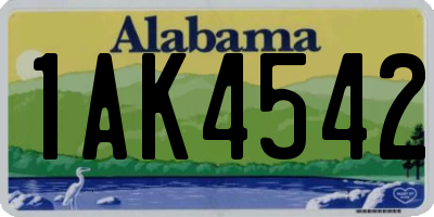 AL license plate 1AK4542