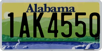AL license plate 1AK4550