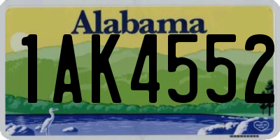AL license plate 1AK4552