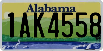 AL license plate 1AK4558