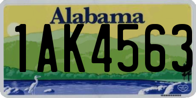 AL license plate 1AK4563