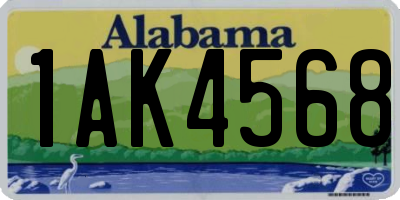 AL license plate 1AK4568