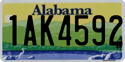 AL license plate 1AK4592