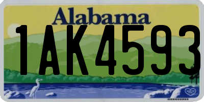 AL license plate 1AK4593