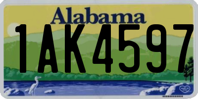 AL license plate 1AK4597