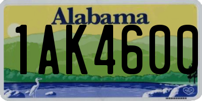 AL license plate 1AK4600