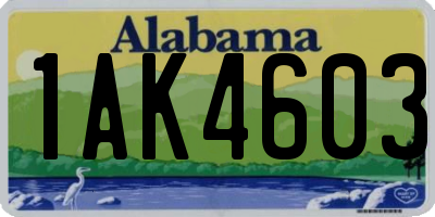 AL license plate 1AK4603